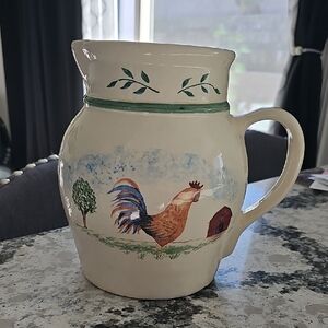 Crock Shop Rustic Rooster Ceramic Pitcher